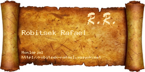 Robitsek Rafael névjegykártya